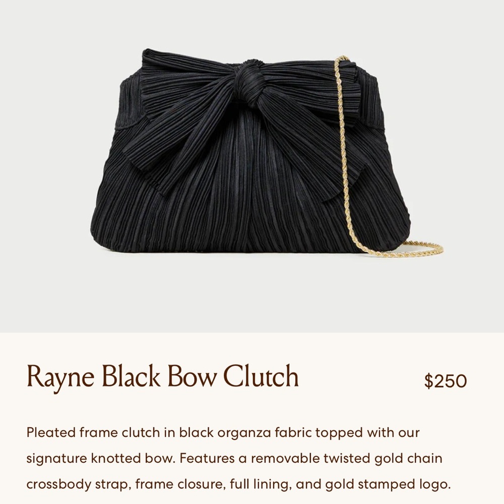 Rayne Black Bow Clutch